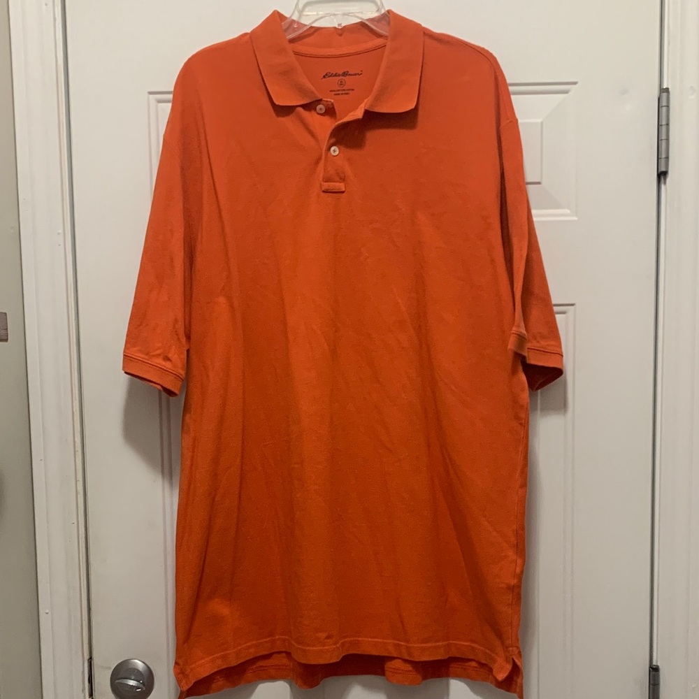 3/$15 Eddie Bauer 100% Cotton Vibrant Orange Polo Size XLT